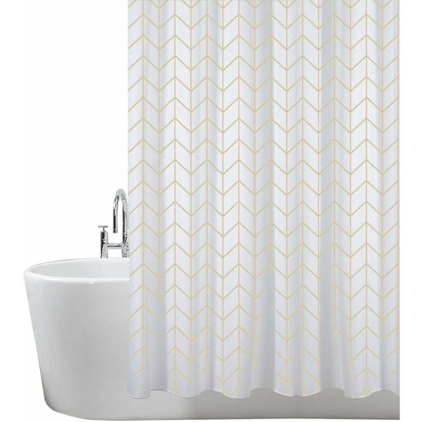 Duschdraperi, mögel- och mögelresistent fiskbensmönster 180 x 200 cm 100 % polyester