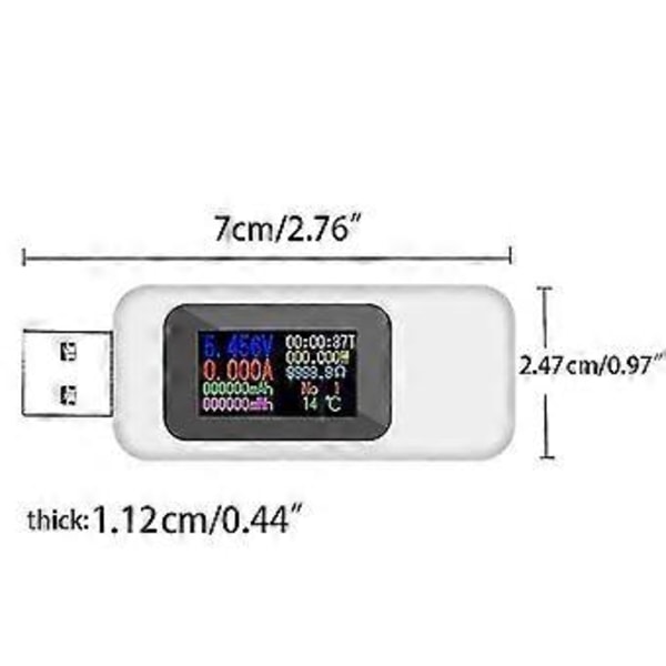USB-testare Digital Strömmätare Testare Multimeter Ström- & Spänningsmätare Svart