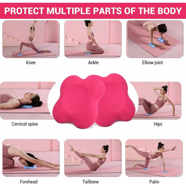 2PCS Yogaknäskydd, halkfri skumyogaknäskydd, bekvämt yogastöd, sportbalansdyna för att skydda knä, fotled, armbåge