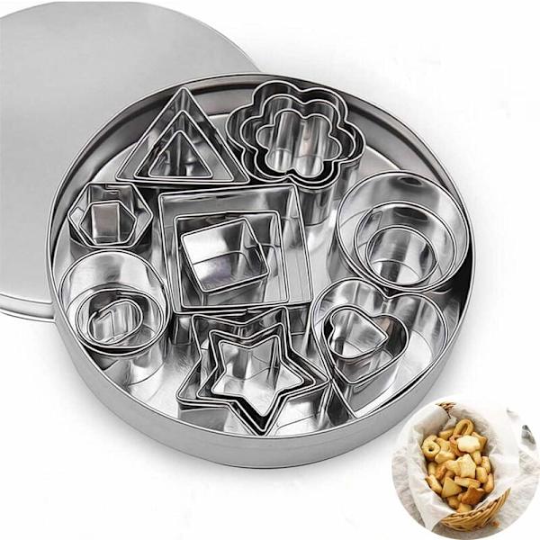Pastry Cutters, Mini Cookie Cutters, Rostfria Cookie Cutters för Fondant Cake Biscuit Cookie Pastry Round Pastry Cookie Cutters för B