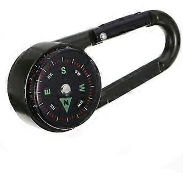 1kpl Kompassi Retkeily Kiipeily Vaellus Mini Metalli 3-in-1 Monitoiminen Karabiner Kompassi Lämpömittari Snap Hook Avaimenperä Kompassi Ulkokiipeily Selviytyminen
