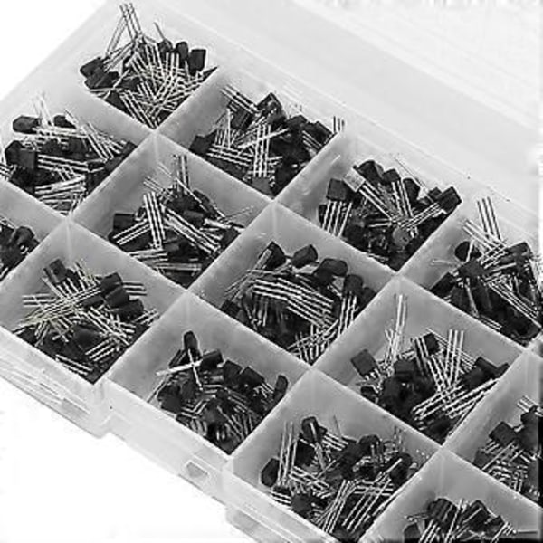 600 st Transistorer Sorteringskit NPN TO-92 PNP 2N2222-S9018 Rak Plug Transistor