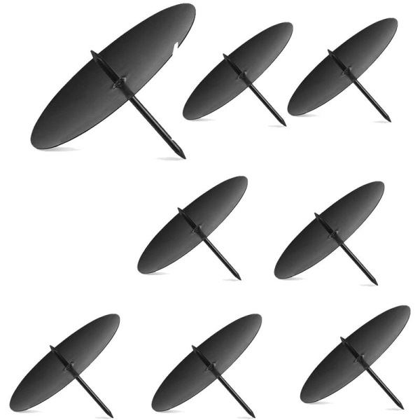 Krone Lysestake, 8 Cm Lysestake, Metall Lysestake, Julelys Plate med 8 Sorte Klips