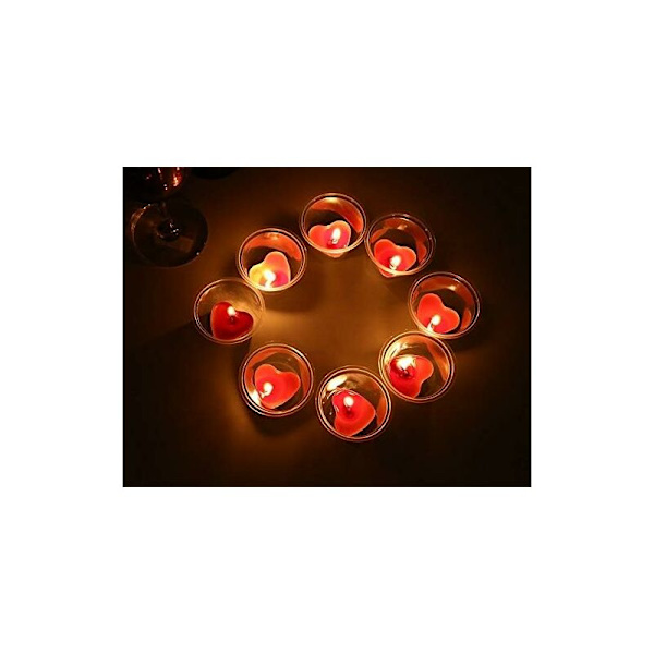 Tealight-lys, sett med 50 romantiske tealight-lys, små røde lys, dekorative lys, duftlys, Valentinsdagens borddekorasjon