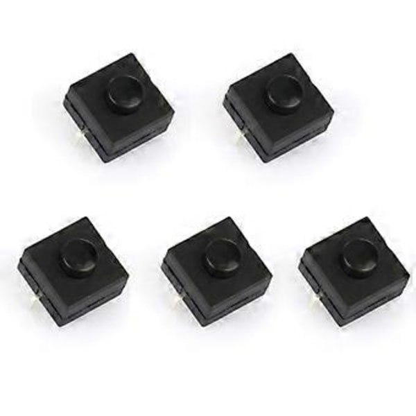 5x Hållbar Ficklampsknapp Bordslampa Knappbrytare Tryck Mini Lås
