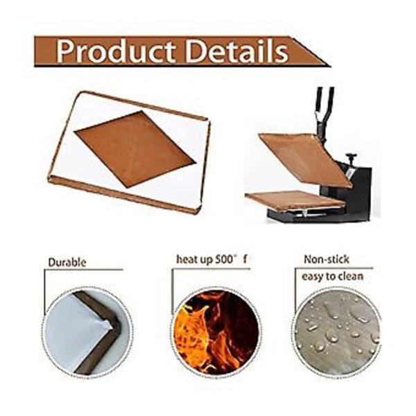 2 stk. Press Plate Wrap Cover, Maurbeskyttelse for beskyttelse av Sublimat Pressi