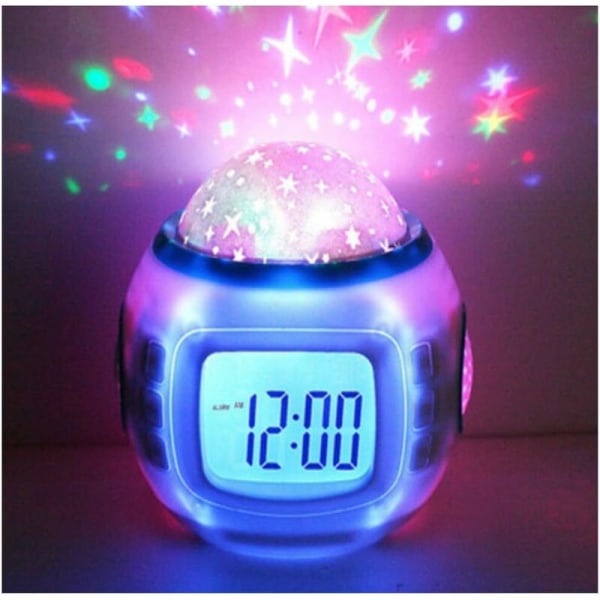 Kids Alarm Clock Boys Girls with Musical Star Projector LED Night Light Light Christmas Birthday Gifts for Kids 3-10 Years Old