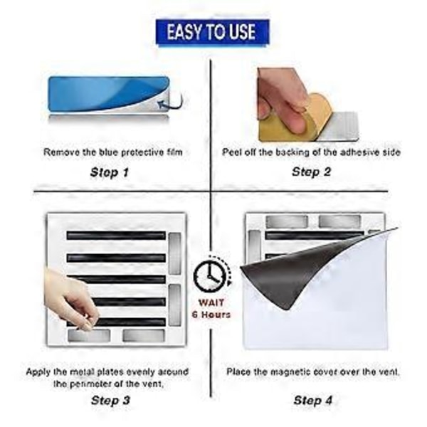 Magnetisk Ventilasjonsdeksel Metalladapterplate, Stålstang for Ikke-Stål Ventiler, Rektangulær Jernplate