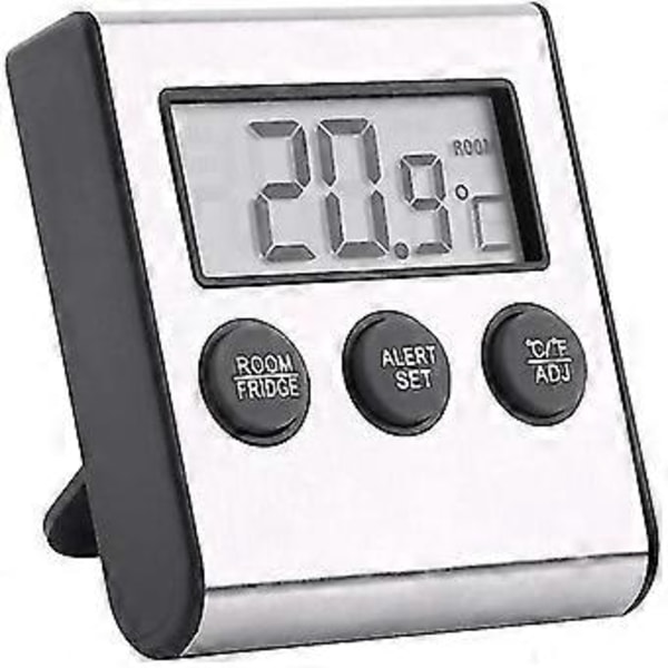 Kylskåpstermometer, Digital LCD-termometermonitor med sond Temperatur Kylskåpstermometer -50 till 70