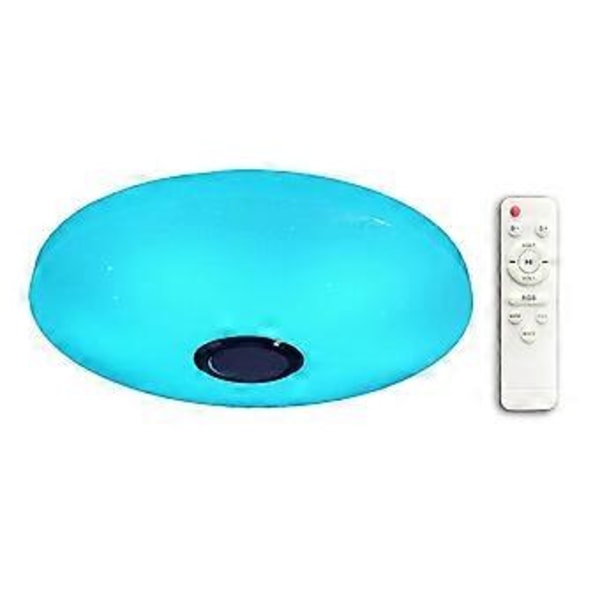 12 Tommers Taklampe med Fjernkontroll og RGB Bluetooth Høyttaler 24W LED Flush Mount Dusjlampe EU Plugg