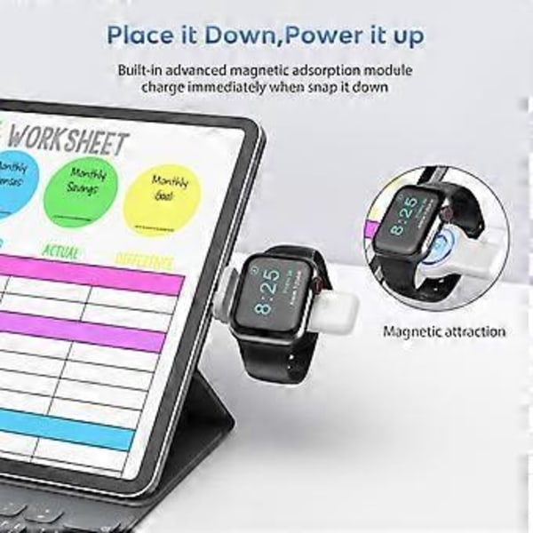 Strömadapter Trådlös Laddare Ställ Dock Laddningskabel för Iwatch 2/3/4/5/6/7