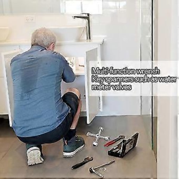 Yleisavainsarja, messinkinen patterin avain putkiavain kolmio kaapin jakoavain hylsyavaimet pattereille kaasu sähkö vesimittarilaatikoille (2 kpl, Si