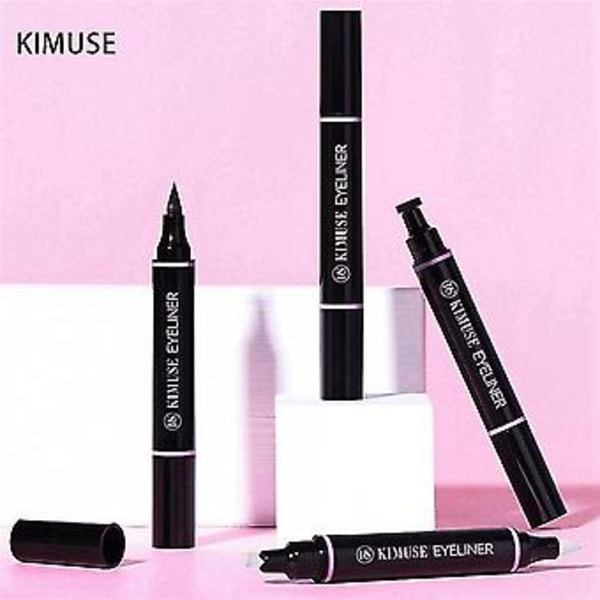 Dubbelhuvud Vattentät Eyeliner Penna Ögonmakeup (2 st/set) Brun