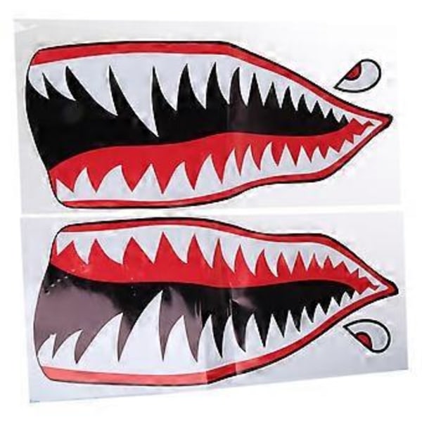 2 stk. Flying Tigers Hai Tenner A-10 Warthog Dekaler Klistremerker Warhawk Jagerfly