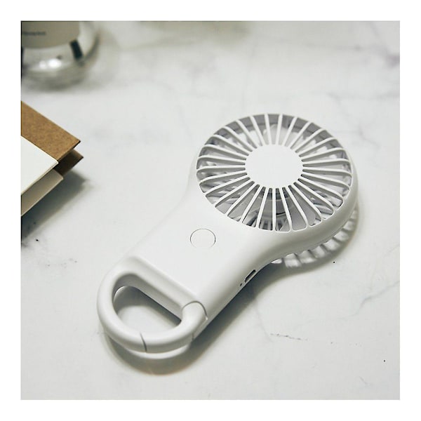 Mini USB -tuuletin, minikäsipuhallin, jossa 800 mAh akku ja LED, pieni kannettava käsipuhallin USB -tuuletin valkoinen