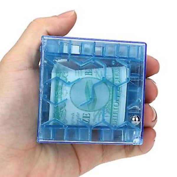 3D Cube Puzzle Penge Labyrint Bank Sparebøsse Møntsamling Etui Boks Sjovt Hjernespil