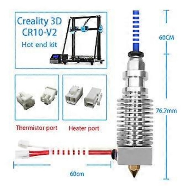 24V 3D-skrivardelar Hot End Kit CR-10V2/CR-10 V3 Hotend Munstycks-kit Extruder-kit för CR-10 V2/V3 3D-skrivare