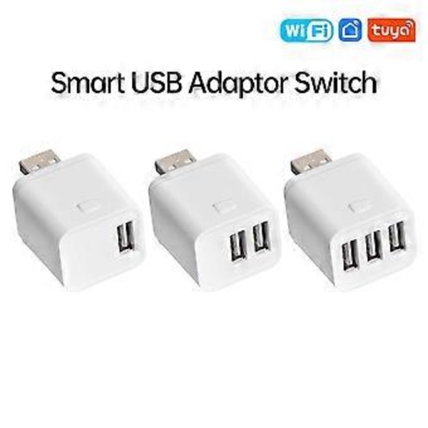 Tuya Smart WiFi USB Adapter Switch 5V Mini USB Strømadapter Smart Life Kontrol til Alexa Yandex 2USB