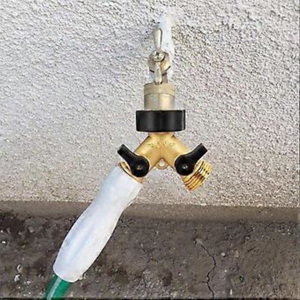 2-pak Messing Havevandslange Splitter 2 Vejs, 3/4 Tomme Slangeforbindelse Hane Splitter, Slange Y Splitter, Slangehane Adapter