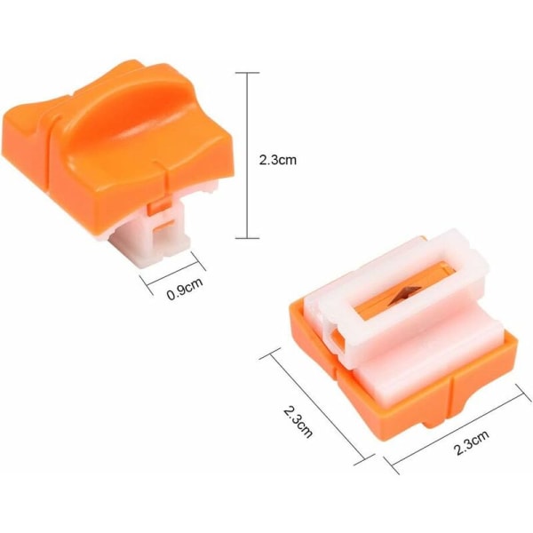 8 delar utbytesknivar med säkerhetssäkring för A4-brevöppnare, orange