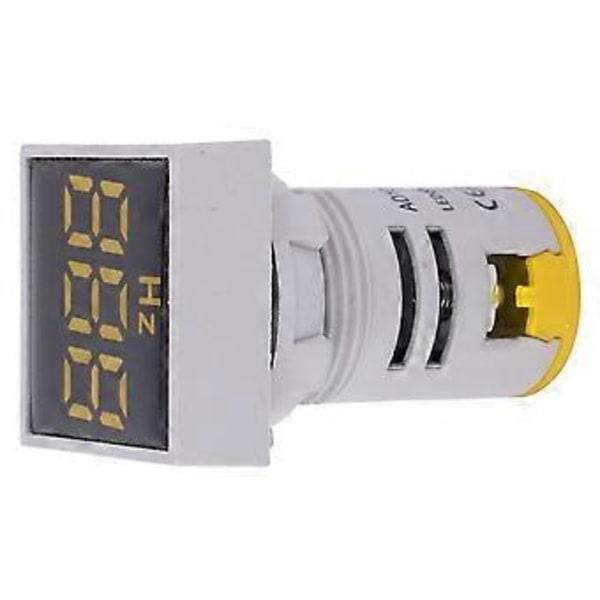 Firkantet Digital Display LED Indikationslys AC100~380V 20~75Hz Frekvensmåling (Gul)