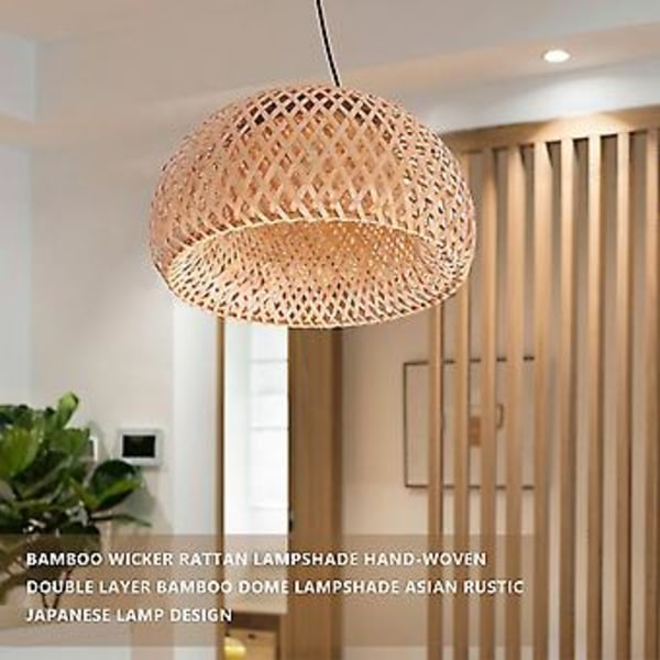 Bambusflet Hade Dobbelt Lag Bambuslampe