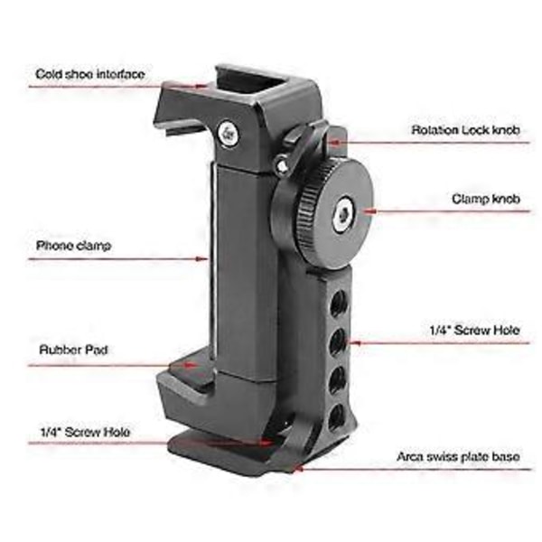 Metall Mobiltelefon Stativfeste Smartphone Holder Adapter M/ Cold Shoe Arca for 15 14 13 12 11 X XR