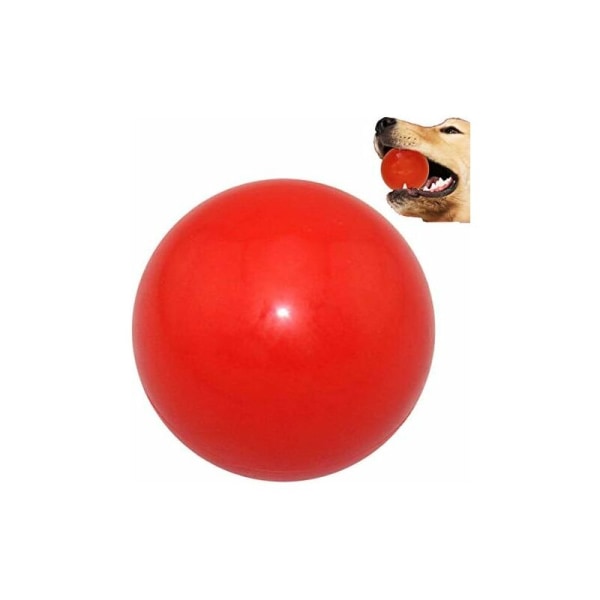 Uforgængelig hundebold hundetyggelegetøj til aggressive tyggere, hundetræningstilbehør, solid gummibold lavet af ren naturgummi, 7 CM, Re