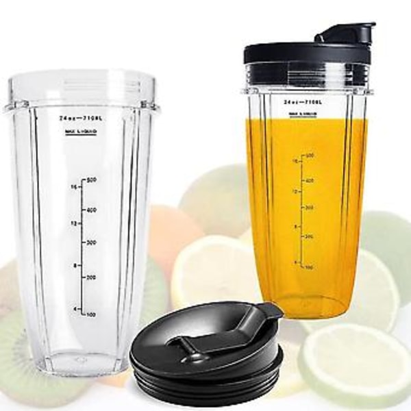 24oz Erstatningskopper Kompatible For Ninja Nutri Bn401, Bn701, Ss101, Bn400, Bn800, Bn801 Blender