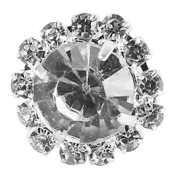 Rhinestone Knapp Flat Bak Rotte Diy 15mm 10 Stk Klar