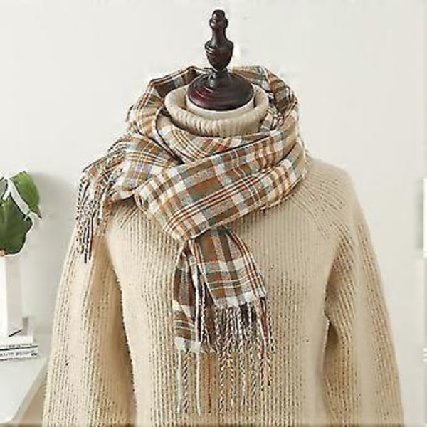Varmt Vinter Tartan Rutete Mykt Skjerf Klassisk Kashmir Sjal