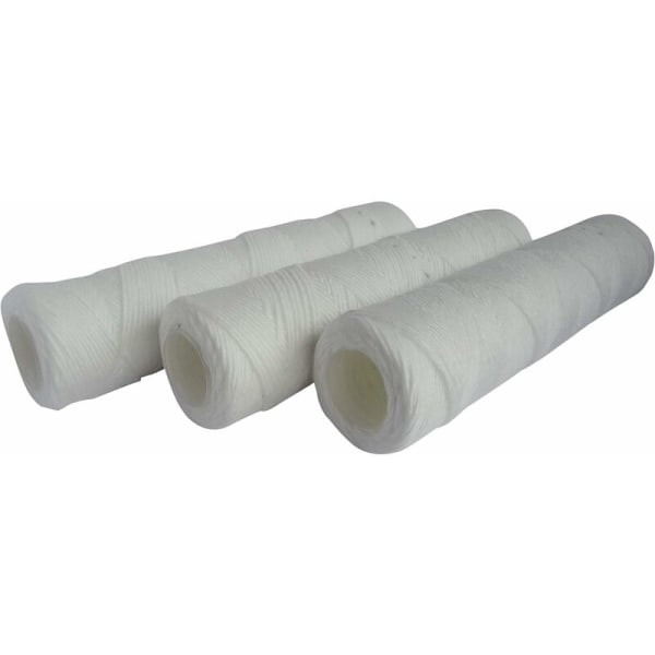 Spolad patron - 3-pack 20 mikron spiralfiltrerad sedimentfilterpatron - standardstorlek 10", för filtrering av föroreningar från kylskåp Water-DE