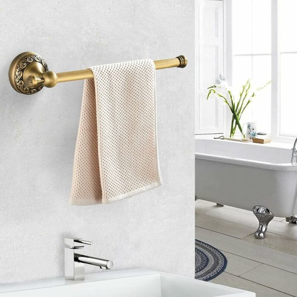 Badrumstillbehör Retro Solid Koppar Toalettpappershållare och Vävnad, Kökpapper, Minimal Klassisk med Snidad Lock Bronsbeläggning Handdukshållare