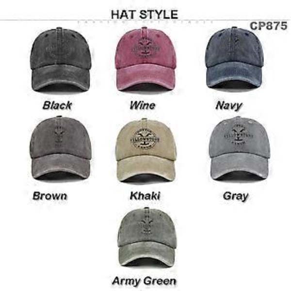 Europeisk og amerikansk graffiti-trykt baseballcaps YELLOWSTONE silketrykt caps laget av gammel, buet brem caps Yellowstone solskjerm
