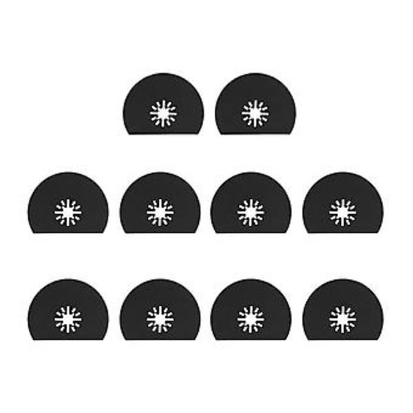 10 kpl 80 mm puolipyöreä sahanterä, segmentoitu, värähtelevä monitoimityökalu, korkeahiiliteräs