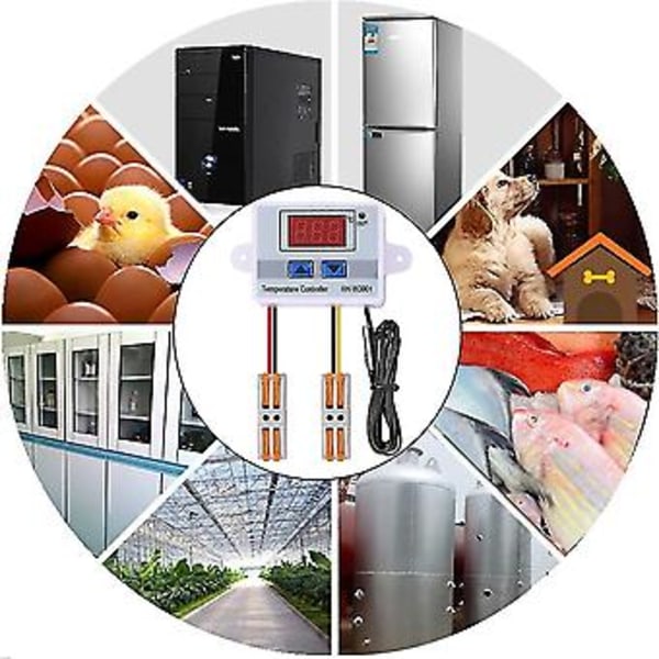 AC- 1500W XH-W3001 Digital LED Temperatur med Probe og Kobling (2 Stykker)