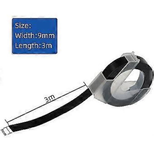 6 st Etiketttape Kompatibel med Prägling Etiketttape för Etikettskrivare 1880 E-101 9mm X