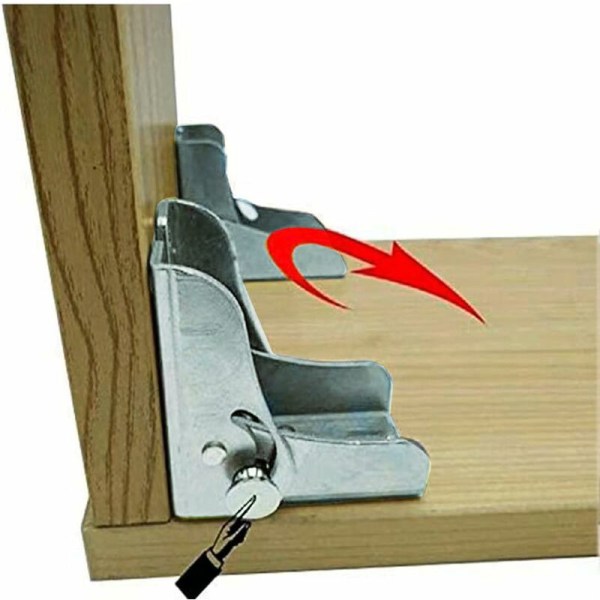 Folding Table Hinges - Self Locking Hinge Leg Accessories - Folding Table Extensions (4 Silver)