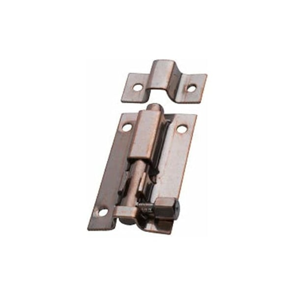 Dørbolter i rustfritt stål, 2 tommers møbelinnvendige dører langstrakte bolter, dørsikringslås, rød kobber, 54x28,6mm, 2 stk