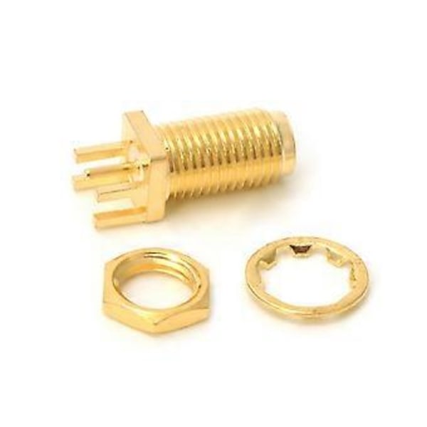10kpl PCB-asennukseen tarkoitettu SMA naarasliitin suora RF-liitinadapteri
