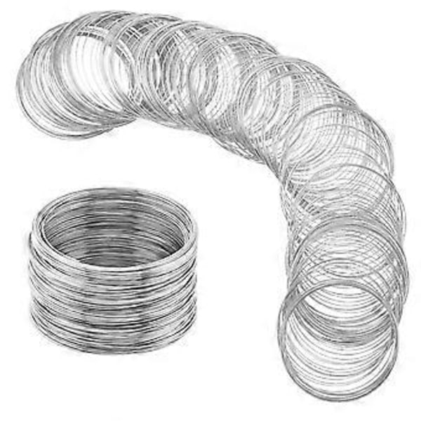 400 Loops Minnetråd Armbånd Smykker Minnetråd Mansjett Armring Stål Perletråder Funn