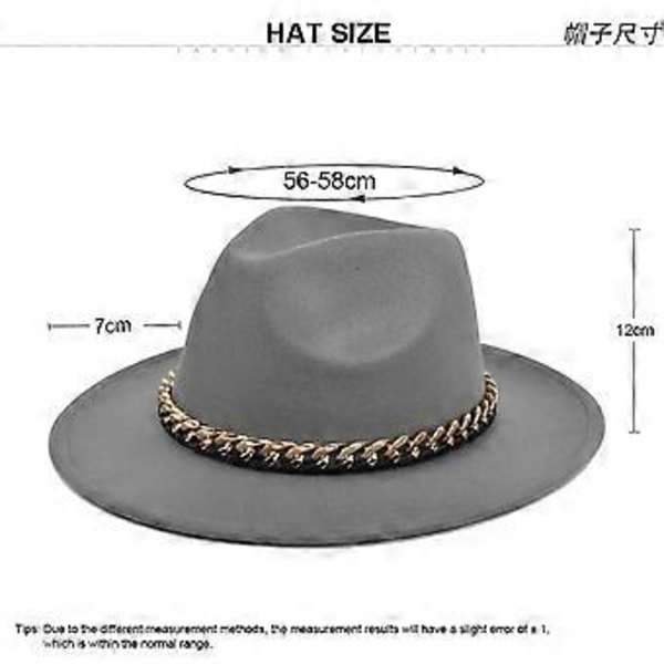 Eurooppalainen ja amerikkalainen villainen brittiläinen retro jazz-hattu, joka sopii kaikkeen, retro iso lierihattu, iso kultaketju, musta silinterihattu