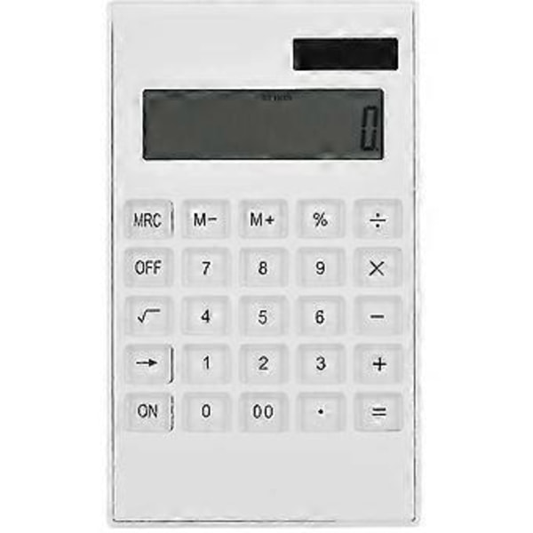 Lommeregner Slankt Elegant Design 12-cifret Elektronisk Bordregner Solar Og Batteri Dobbelt Strømforsyning Hvid Lommeregner Til Kontorstuderende