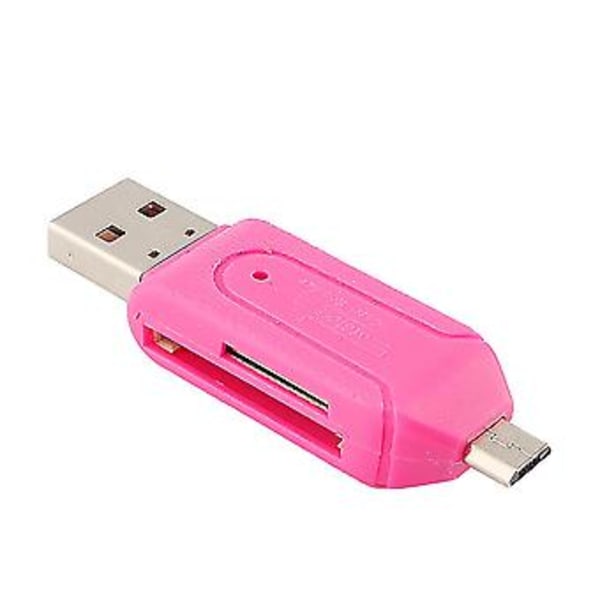 2-i-1 Dubbel USB-kontakt för OTG Minneskortläsare för Smartphone Dator