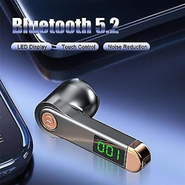 Tws Bluetooth 5.2 Øretelefoner Med Led Digitalt Display (hvid)