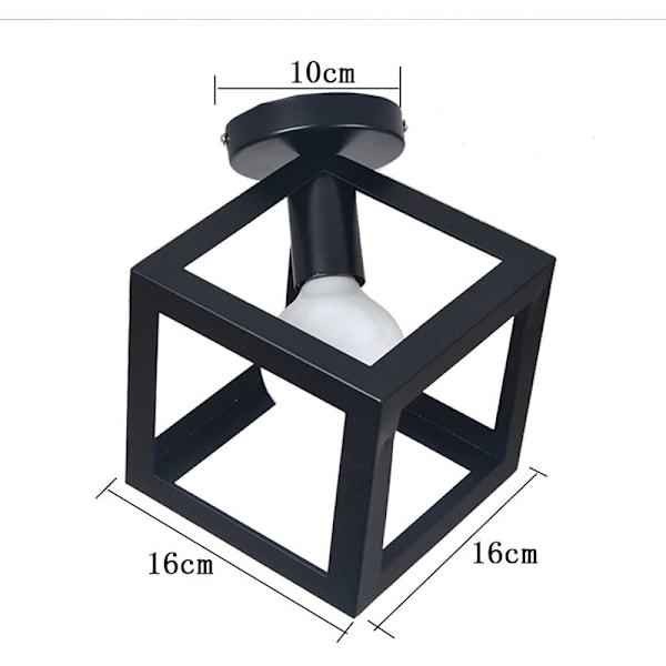 E27 Modern Taklampa Metall Fyrkantig Pendel Lampa Skärm för Sovrum Vardagsrum