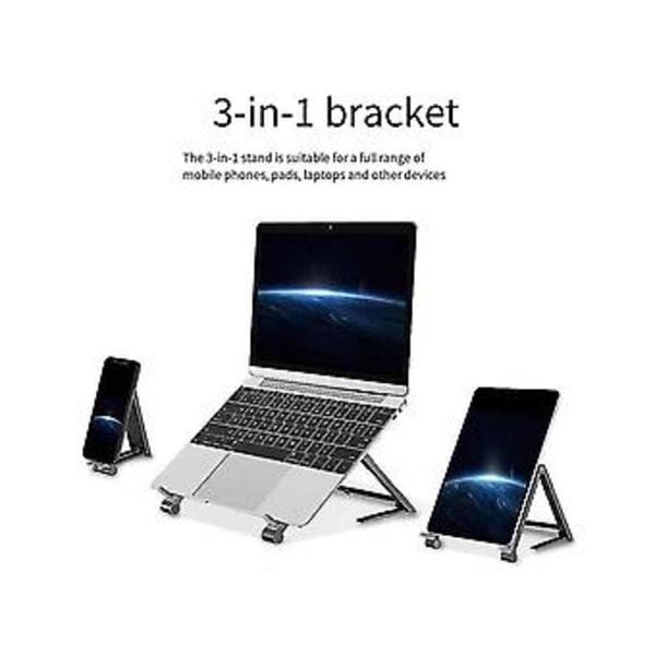 Laptopstativ D För Skrivbord, Justerbart Ergonomiskt Portabelt Laptopstativ H, 3-i-1 Portabelt Förvaringsstativ D S