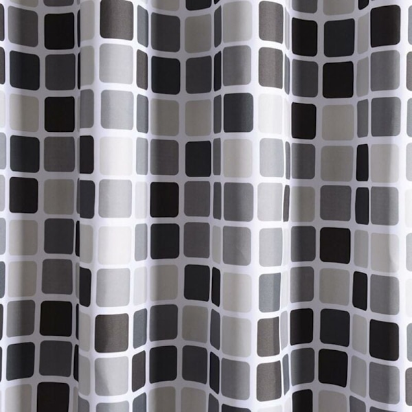 Bruseforhæng 200x200cm(BxH) Polyester Anti-Mildew Badeværelse Bruseforhæng Vandtæt Tyk Mosaik Mønster Kar Forhæng Liner med Spænder/H