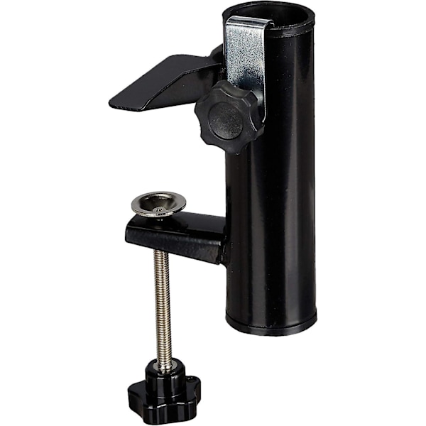 Firkantet altan gelænder paraplyholder, stolpe størrelse 19-38mm, stål paraplyholder, højde: 15,5cm, sort.