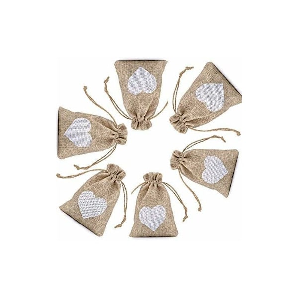 25 st juteväskor, väskor med dragsko, gjorda av jute, Hessian presentpåsar, presentpåse, grov väska, för förpackning, bröllop, jul, Hallowe
